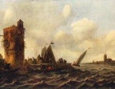 Goyen Jan van A View on the Maas near Dordrecht. ,  