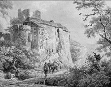 Koekkoek Barend C Castle in mountainous landscape Sun. Koekkoek, Barend ��������