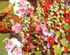 Larson Jeffrey 1998 Holly Hocks 18by24in. ������, ������� T