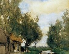 Weissenbruch Jan Farm on polder canal Sun. Weissenbruch, �� �������