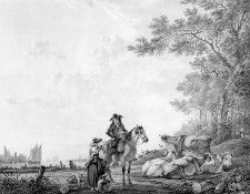 Strij van Jacob Landscape with horseman and maid . Strij,  