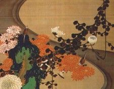 jakuchu birds and chrysanthemums by a stream c1765-6. Jakuchu, 