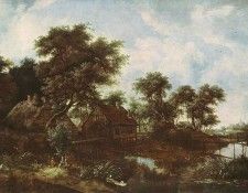 Hobbema Meyndert The Water Mill Oak Dresden. , Meindert