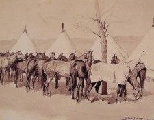 A Troop Picket Line. Remington, 