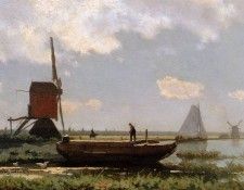 Weissenbruch Jan Hendrik River landscape Sun. Weissenbruch,  