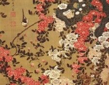 jakuchu wagtail and roses c1757-67. Jakuchu, ���