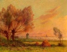 Puigaudeau Ferdinand Loyen Du Soleil Couchant Sur Les Marais Salants. Puigaudeau,   Loyen