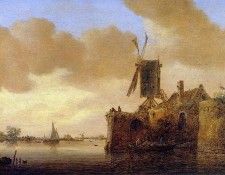 Goyen van Jan River landscape Sun. ,  