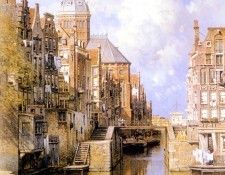Klinkenberg Johannes Christiaan Karel The Oudezijdsvoorburgwal Amsterdam. ,   