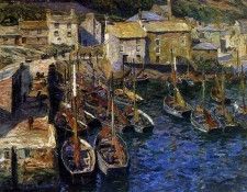 Wolter Hendrik View harbour of Polperro Cornwall Sun. ,  