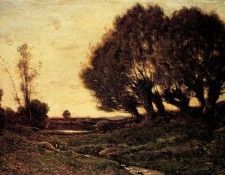 Harpignies Henri A Wooded Landscape With A Stream. Harpignies, -