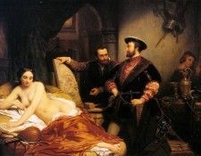 Keyser de Nicaise Frans I visiting studio of Cellini Sun.   