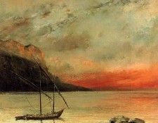 Courbet Gustave Sunset on Lake Leman. �����, ������