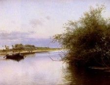 Sanchez Perrier Emilio Fisherman And Washerwomen By The River. , Perrier 