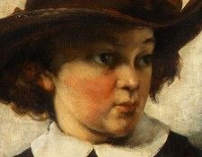 Courbet Portrait of a Young Girl, 1857, Detalj 2, NG Washing. �����, ������