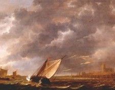 cuyp the maas at dordrecht in a storm c1648-50. , Aelbert