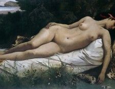 Feuerbach, Anselm -- Recumbent Nymph, 1870. ,  