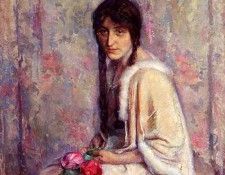 Roelofs Albert A Girl Holding Flowers. , 