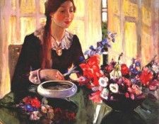 dunlap young danish girl with flowers 1917-or-before. , 