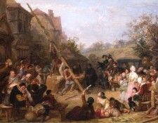 Frederick Goodall Raising the Maypole. , 