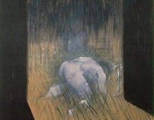 Bacon Man kneeling in grass, 1952, 198 x 137 cm, Private. , 