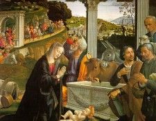 GHIRLANDAIO ADORATION OF THE SHEPHERDS SANTA TRINITA FIRENZ. ����������, ��������