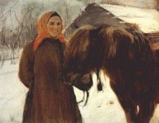 serov in the village (peasant woman with a horse) 1898. �����, ��������