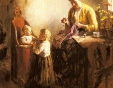 Hoog Bernard A Family In An Interior. ,  