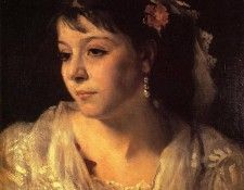 Sargent John Singer Head of an Italian Woman. ,  
