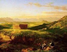 Cole Thomas The Temple of Segesta with the Artist Sketching. , 