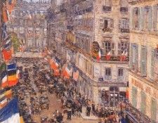 hassam july fourteenth, rue daunou 1910. , 