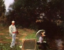 Sargent John Singer Dennis Miller Bunker Painting at Calcot. ,  