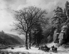 Koekkoek Barend Winterlandscape at the Elbe Sun. Koekkoek, Barend ��������