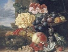 Still Life with Fruit Flowers and a Birds Nest. Ladell, ������
