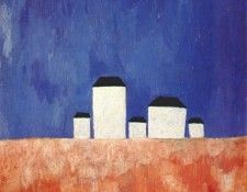 malevich landscape with five houses c1932. , 