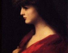 Henner Jean Jacques Study Of A Woman In Red. , -