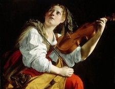 ������� �� �������� (�������� ���� ���������, ���������, � ������ ��.�������) [Young Woman with a Violin (possibly a portrait of his daughter Artemisia Gentileschi 1597-1651 interpreted as the personification of St. Cecilia)] 1612. �����������, ������