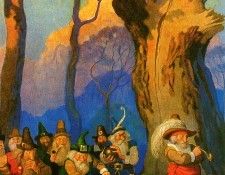 Rip Van Winkle 0005 Wee Folk Playing Nine Pins N.C.Wyeth sqs. ,  
