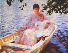 tarbell mother and child in a boat 1892. ,  