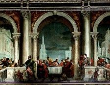 Paolo Veronese Kristus i Levis hus, 1573, 546x1260 cm, Galle. , 