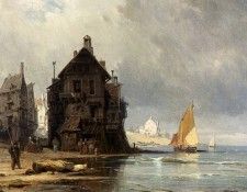 Kuwasseg Charles Euphrasie A Coastal Scene In Normandy. Kuwasseg,  Euphrasie 