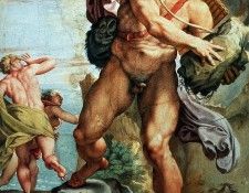 Carracci Annibale Polyphemos hurls a rock to Akis Sun. , 