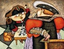 Steven Lamb - Henri & Bonny Playing Chess, De. Lamb 