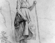 Koekkoek Barend Cornelis Woman standing Sun. Koekkoek, Barend ��������