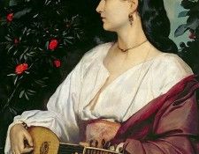 Feuerbach, Anselm -- The Mandolin Player, 1865. ,  