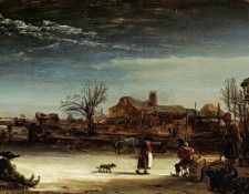 Winter Landscape 1646, Oil on canvas.    