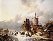 Schelfhout Andreas Winter landscape 3 Sun. Schelfhout, 