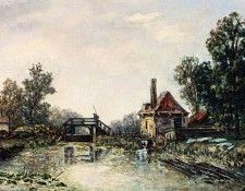 Fesser Josephine A Washerwoman By A Water Mill. Fesser, 