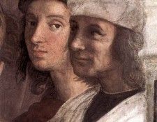 Raffaello - Stanze Vaticane - The School of Athens (detail) [08]. 