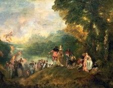 Watteau The Embarkation for Cythera, 1717, 129x194 cm, Louvr. , -